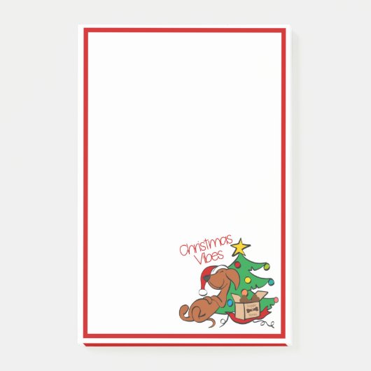 Weihnachtsstimmung Dachshund-Hund Post-It Notizen (Vorderseite)