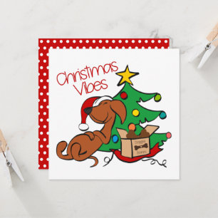 Weihnachtsstimmung Dachshund-Hundekarte Einladung