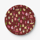 Weihnachtsstimmung, Design mit vielen Süßigkeiten Pappteller (Vorderseite)
