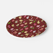 Weihnachtsstimmung, Design mit vielen Süßigkeiten Pappteller (Schrägansicht)