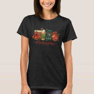 Weihnachtsstimmung Gemütliche Stiefel Heiße Schoko T-Shirt