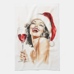 Weihnachtsstimmung im Wasserfarblook Geschirrtuch