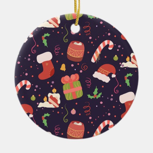 Weihnachtsstimmung Keramik Ornament (Vorne)