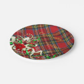 Weihnachtsstimmung Leckereien Kariert Tartan Candy Pappteller (Schrägansicht)