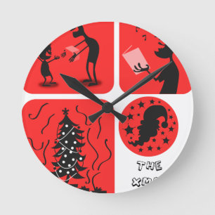Weihnachtsstimmung Runde Wanduhr