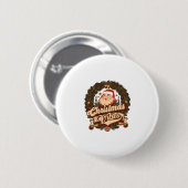 Weihnachtsstimmung Santa Claus Kranz Glocken Button (Vorne & Hinten)