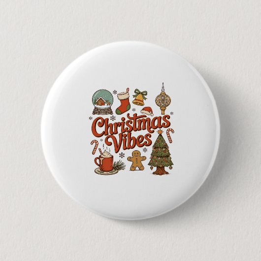 Weihnachtsstimmung Schneekugel Lebkuchenmann Baum Button (Vorderseite)