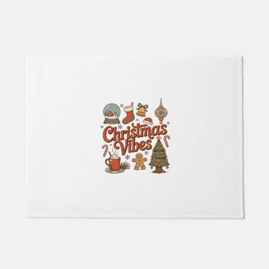 Weihnachtsstimmung Schneekugel Lebkuchenmann Baum Fußmatte (Vorderseite)