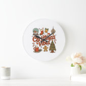 Weihnachtsstimmung Schneekugel Lebkuchenmann Baum Große Wanduhr (Zuhause)