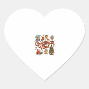 Weihnachtsstimmung Schneekugel Lebkuchenmann Baum Herz-Aufkleber