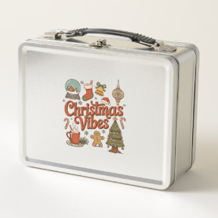 Weihnachtsstimmung Schneekugel Lebkuchenmann Baum Metall Brotdose