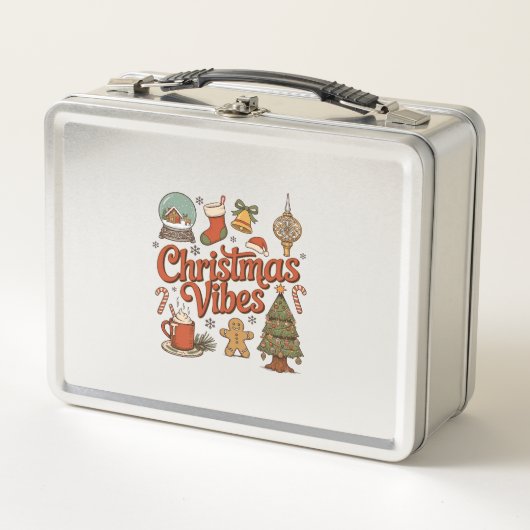Weihnachtsstimmung Schneekugel Lebkuchenmann Baum Metall Brotdose (Vorderseite)