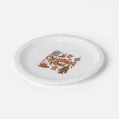 Weihnachtsstimmung Schneekugel Lebkuchenmann Baum Pappteller (Schrägansicht)