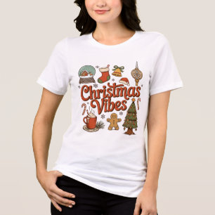 Weihnachtsstimmung Schneekugel Lebkuchenmann Baum Tri-Blend Shirt