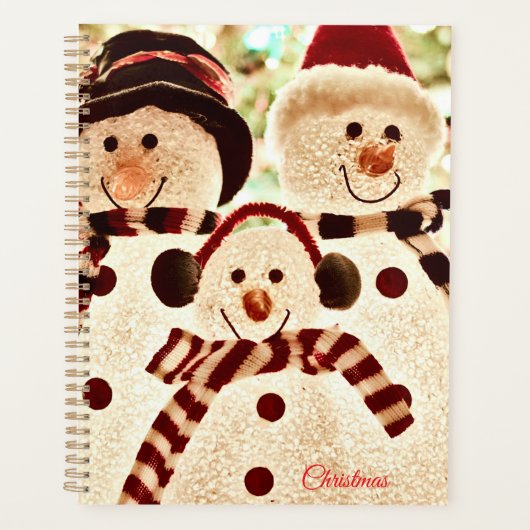 Weihnachtsstimmung Schneemann-Feier Planer (Vorderseite)