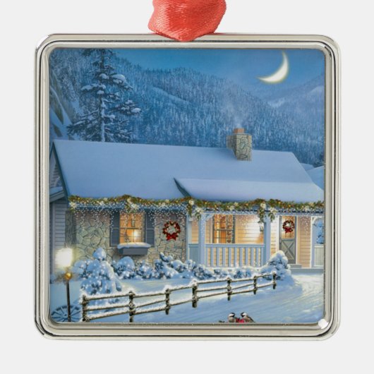 Weihnachtsstimmung Silbernes Ornament (Vorne)