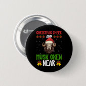 Weihnachtsstimmung und Moschusochsen in der Nähe - Button (Vorne & Hinten)