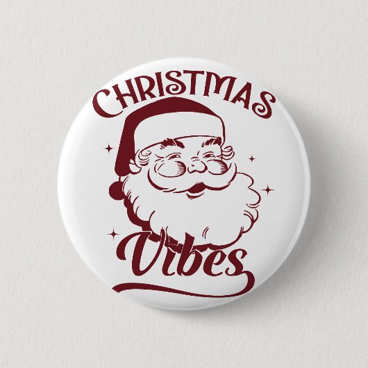 Weihnachtsstimmung Vintage-Design Button (Vorderseite)