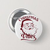 Weihnachtsstimmung Vintage-Design Button (Vorne & Hinten)