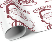 Weihnachtsstimmung Vintage-Design Geschenkpapier (Rolleneckpunkt)