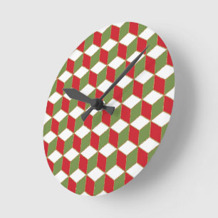 Weihnachtsstimmung Würfel Illusion Muster Runde Wanduhr