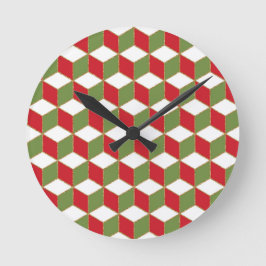 Weihnachtsstimmung Würfel Illusion Muster Runde Wanduhr