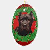 Weihnachtsstock Corso Hund Keramikornament (Links)