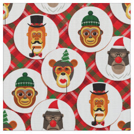 Weihnachtsstoff für Affen-Hipster Stoff