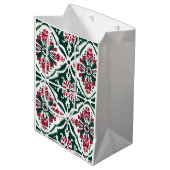 Weihnachtsstollen - Rot & Grün Mittlere Geschenktüte (Vorderseite Schrägansicht)