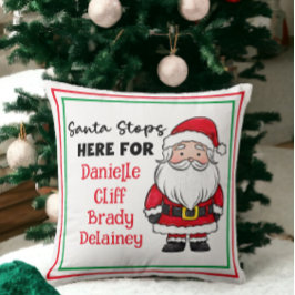 Weihnachtsstoppen Hier Personalisiert Kissen