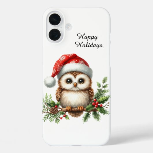 Weihnachtsstrand anpassbare Eule Case-Mate iPhone Hülle (Rückseite)
