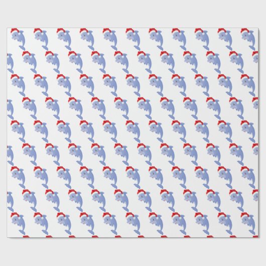 Weihnachtsstrand Delphin Party gefliest Geschenkpapier (Flach)