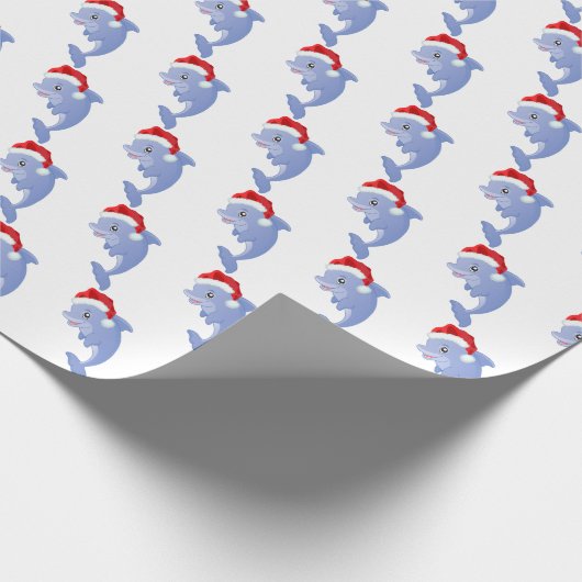 Weihnachtsstrand Delphin Party gefliest Geschenkpapier (Ecke)