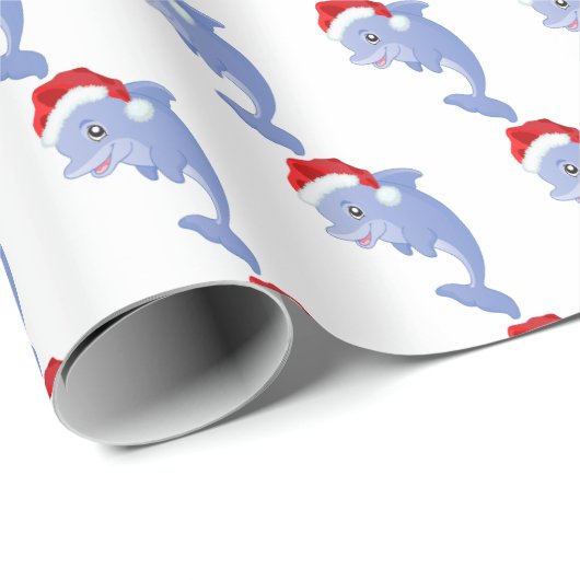 Weihnachtsstrand Delphin Party gefliest Geschenkpapier (Rolleneckpunkt)