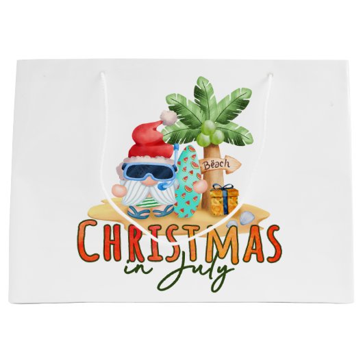 Weihnachtsstrand Große Geschenktüte (Vorderseite)