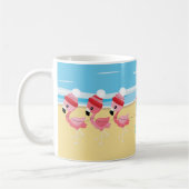 Weihnachtsstrand Rosa Flamingo Kaffeetasse (Links)
