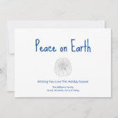 Weihnachtsstrand Sand Dollar Weltfrieden Feiertagskarte (Vorderseite)