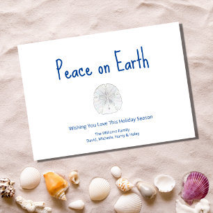 Weihnachtsstrand Sand Dollar Weltfrieden Feiertagskarte