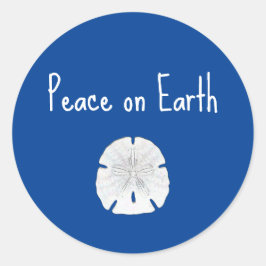 Weihnachtsstrand Sand Dollar Weltfrieden Runder Aufkleber