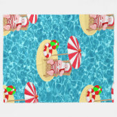 Weihnachtsstrand Santa Claus Decke (Vorderseite (Horizontal))