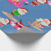 Weihnachtsstrand Santa Claus Urlaub Geschenkpapier (Ecke)