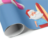 Weihnachtsstrand Santa Claus Urlaub Geschenkpapier (Rolleneckpunkt)