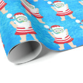 Weihnachtsstrand Santa Party Geschenkpapier (Rolleneckpunkt)