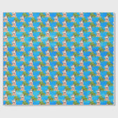 Weihnachtsstrand Santa Party Geschenkpapier (Flach)