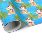 Weihnachtsstrand Santa Party Geschenkpapier (Rolleneckpunkt)