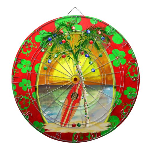 Weihnachtsstrand-Sonnenuntergang Dartscheibe (vorne)
