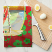 Weihnachtsstrand-Sonnenuntergang Handtuch (Viertel Falte)