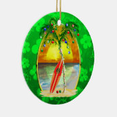 Weihnachtsstrand-Sonnenuntergang Keramik Ornament (Rechts)