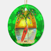 Weihnachtsstrand-Sonnenuntergang Keramik Ornament (Links)