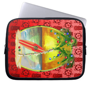 Weihnachtsstrand-Sonnenuntergang Laptopschutzhülle